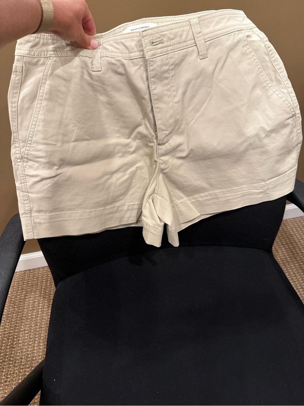 Banana Republic Cream Chino Bermuda Shorts